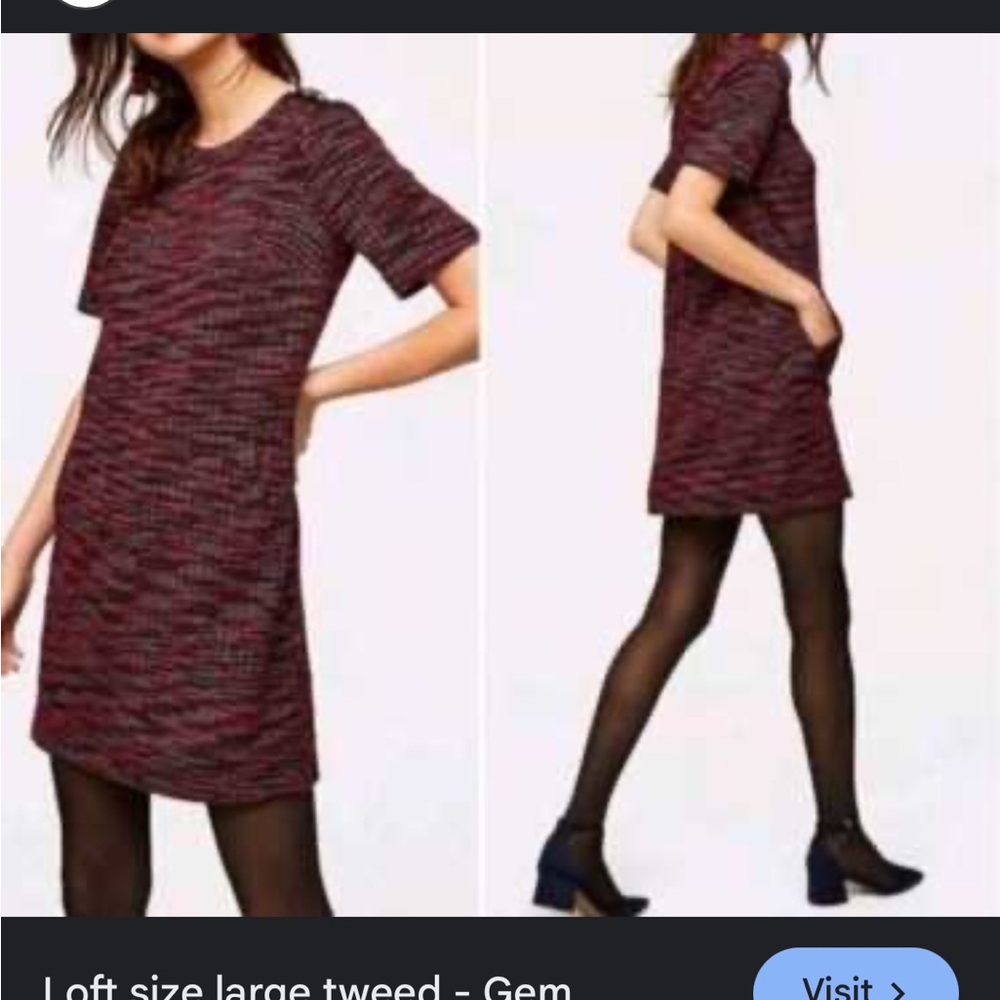 Red and black tweed dress